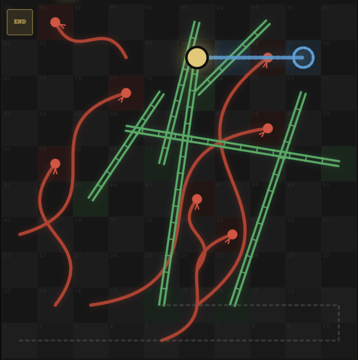 Snakes and Ladders Solitaire