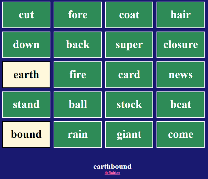 Image of Compound Word Match Game