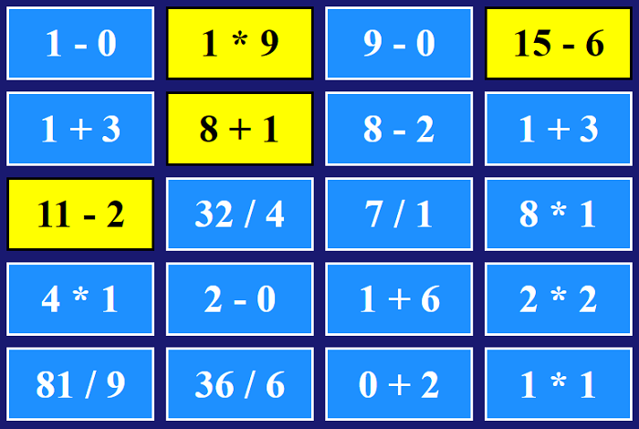 Image of Equivalency Match Game