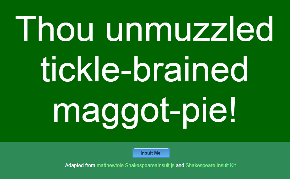 Image of Shakespearean Insult Generator