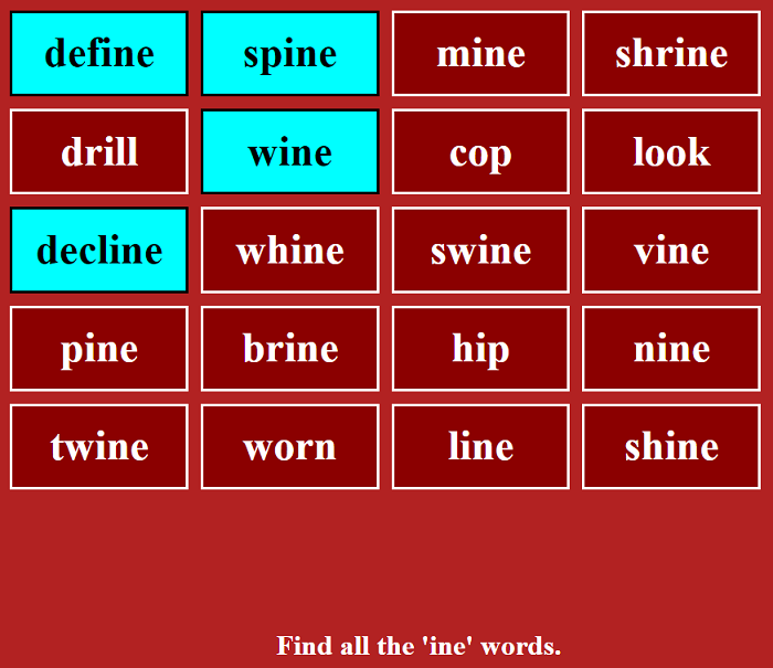 Image of Word Categories Hunt Game